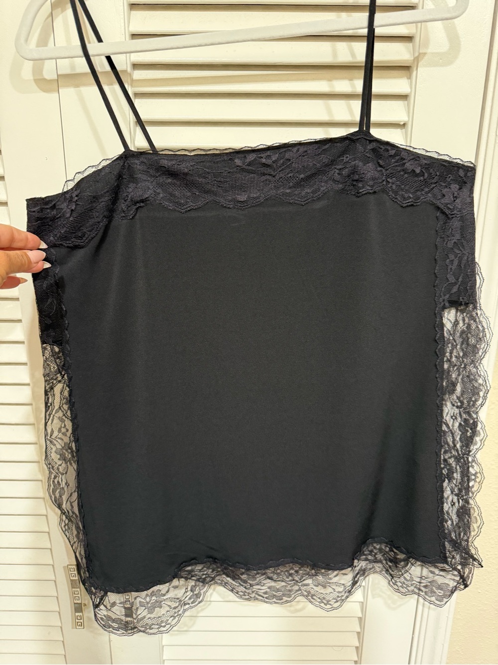 Black Lace-Trim Cami Top